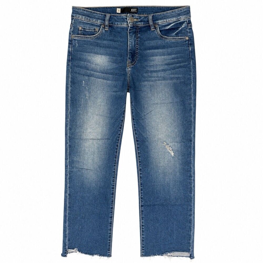 KUT from the Kloth Reese High Rise Fab Ab Ankle Straight Leg Woman Jeans 8 32x27